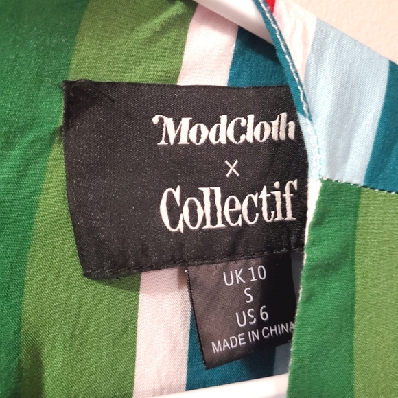 Modcloth x Collectif - 🌈 Rainbow Vertical Stripe Maxi Dress w/ Pockets - Size S - Picture 5 of 11